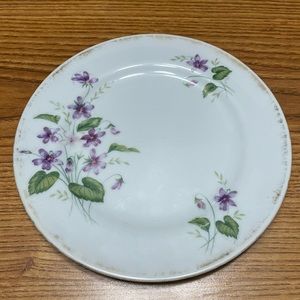 February Violet Flower with Gold Accents Commemorative Decorative Plate
